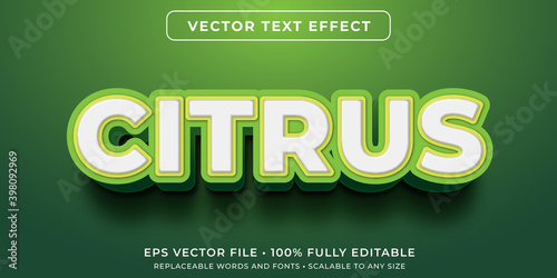 Editable text effect - citrus fruit text style