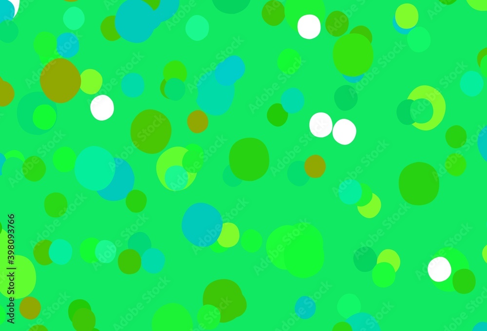 Light Green vector background with spots.