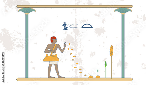 Ancient Egypt set of illustration, group of people. Egypt murals, Ancient Egypt people, people of the Nyle