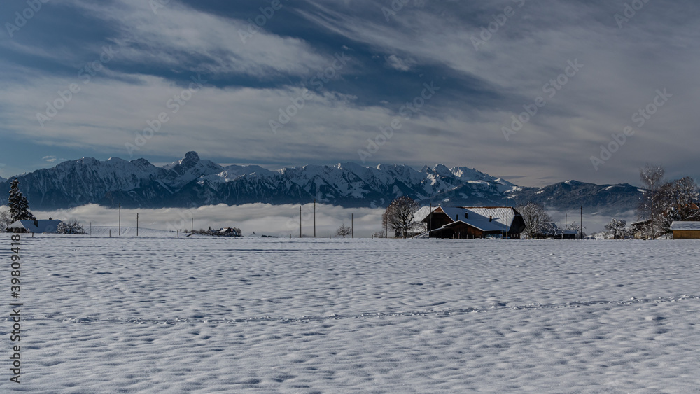 Winterlandschaft Stockhornkette Schweiz