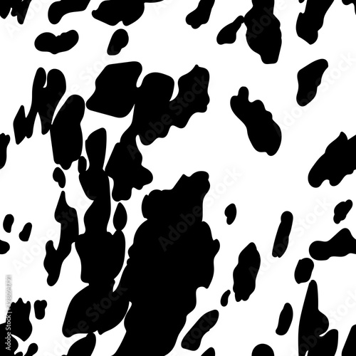 Seamless cow skin pattern. Animal skin in vector. Printing on clothing, dress, fabric, background printing. Seamless colorful cow pattern. Vector image. Safari texture, zoo.