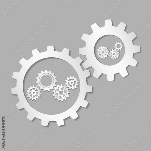 Metal gears. Factory gears vector icon. Mechanical gear. The image of the gear. Machine gear. Cogwheel gear