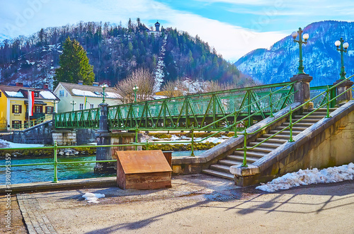 Taubersteg bridge in Bad Ischl, Austria photo