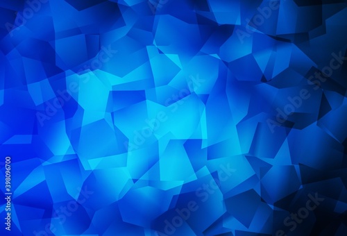 Dark BLUE vector low poly background.
