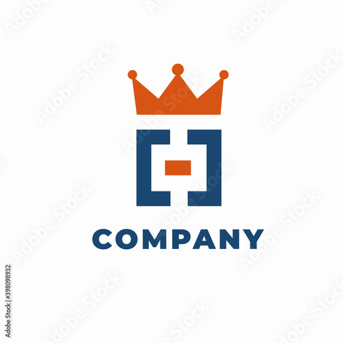 Logo Design Template with Letter C and Crown