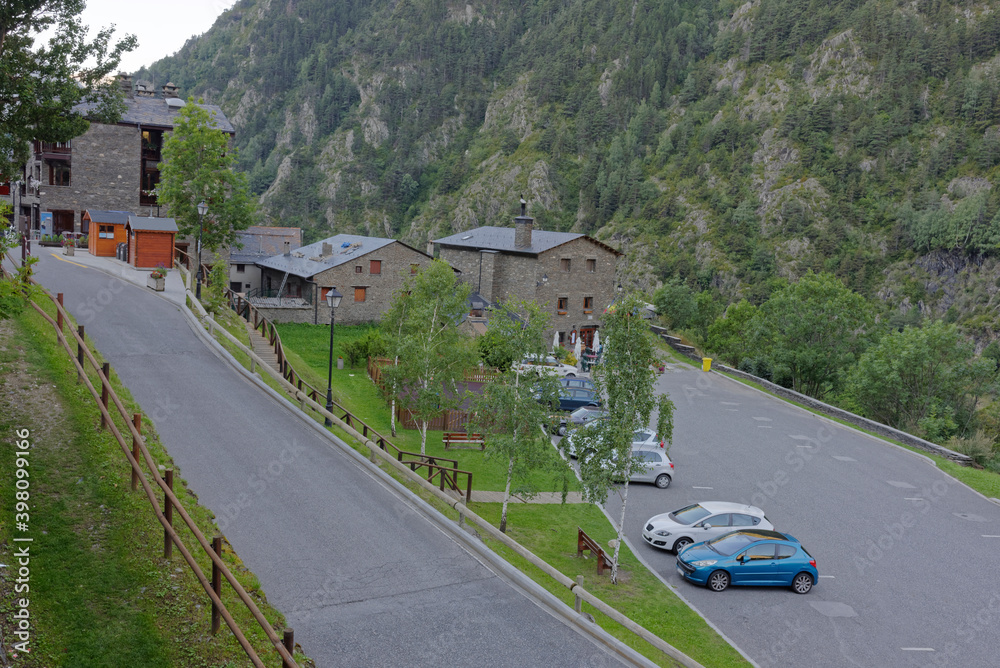 The road France through Andorra, in the early morning The road France through Andorra, in the early morning