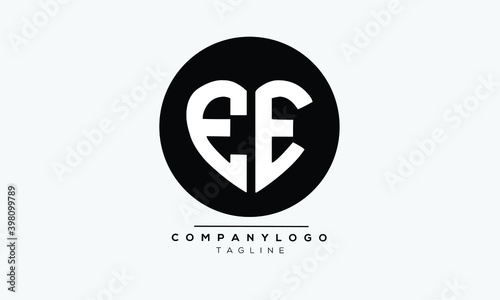 EE initials monogram letter text alphabet logo design