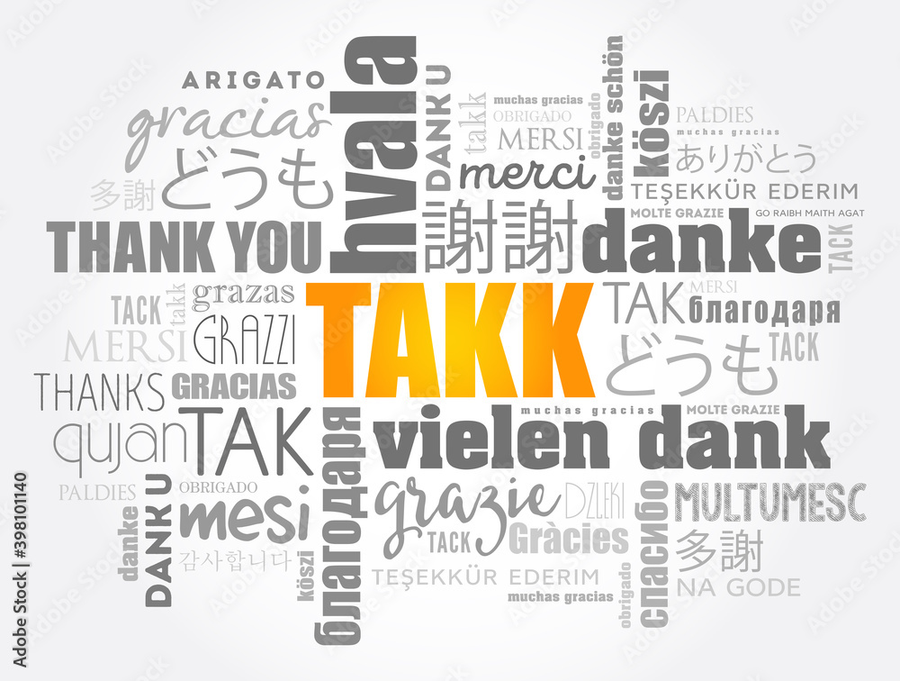Takk (Thank You in Icelandic) Word Cloud concept Takk (Thank You in Icelandic) Word Cloud concept