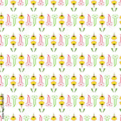 Wallpaper Mural  leaves and yellow flowers seamless repeat pattern Torontodigital.ca