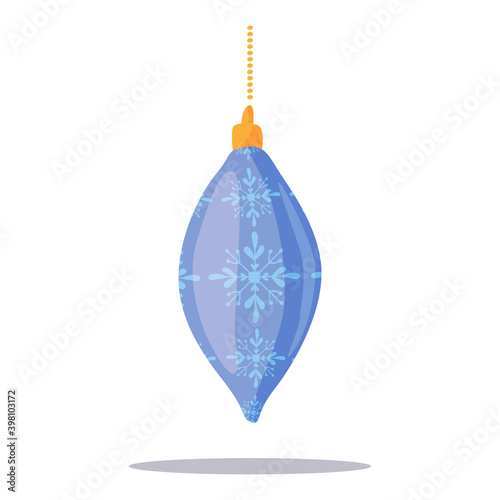 The concept of winter holidays and celebrations. Beautiful decorations for the Christmas tree. Set of holiday decorations. Set of golden hanging toys of the Christmas tree.