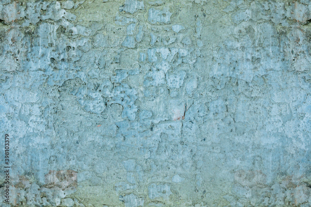 Turquiose broken brick wall. Seamless texture