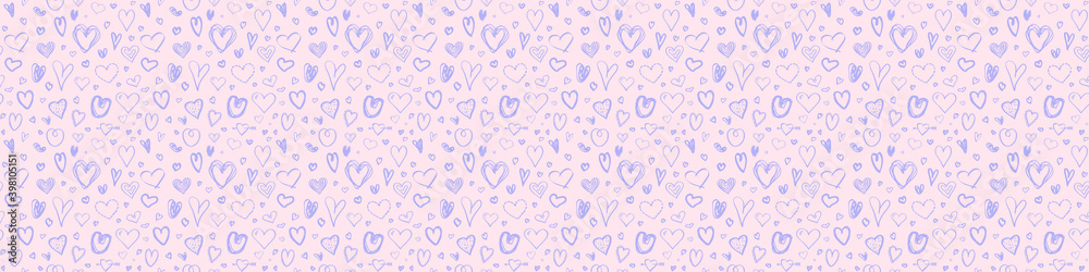 Holiday background with abstract hearts. Seamless light pattern. Valentine's day