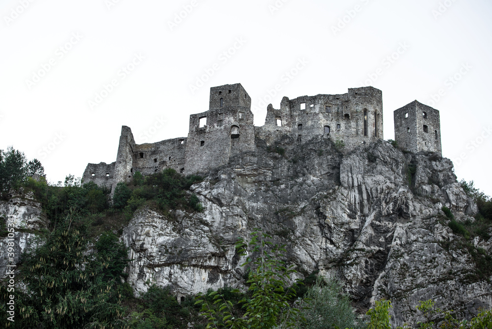 Historic castle in central Europe - Slovakia. Strecno castle. Vacation on the Slovakia. 