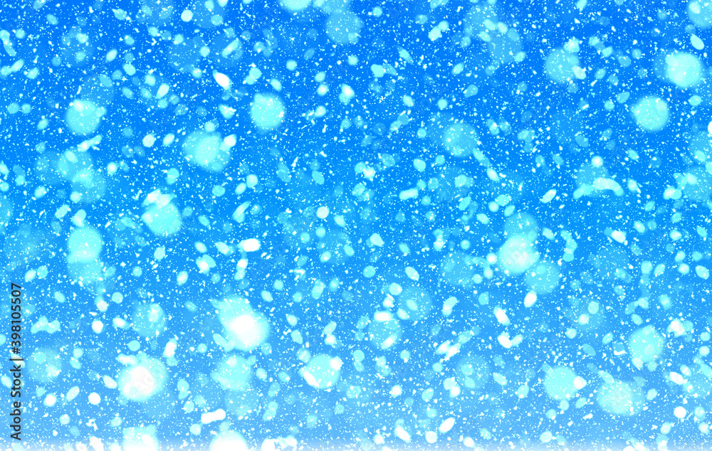Art falling snow on the blue background Art falling snow on the blue background