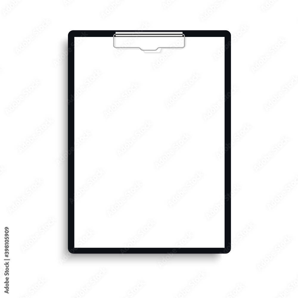 Realistic clipboard folder with blank white sheet of paper. Vector. Realistic clipboard folder with blank white sheet of paper. Vector.