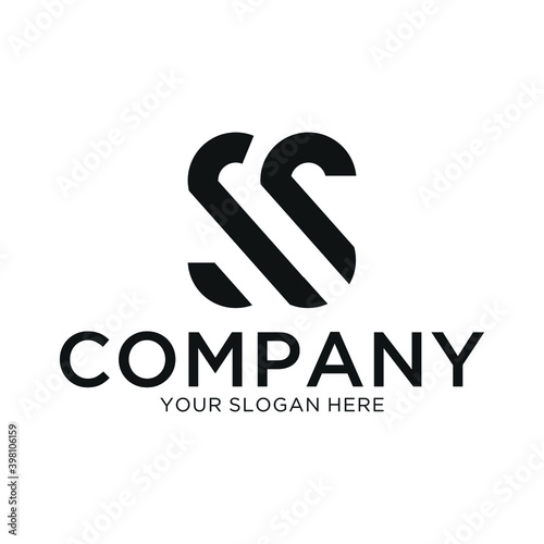 Design Logo SS Letter Monogram Modern Minimalism logo design vector template on a white background.