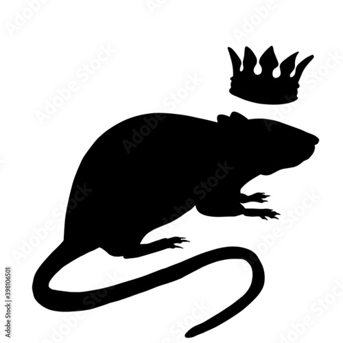 Icon of rat silhouette. Black vector illustration of rodent