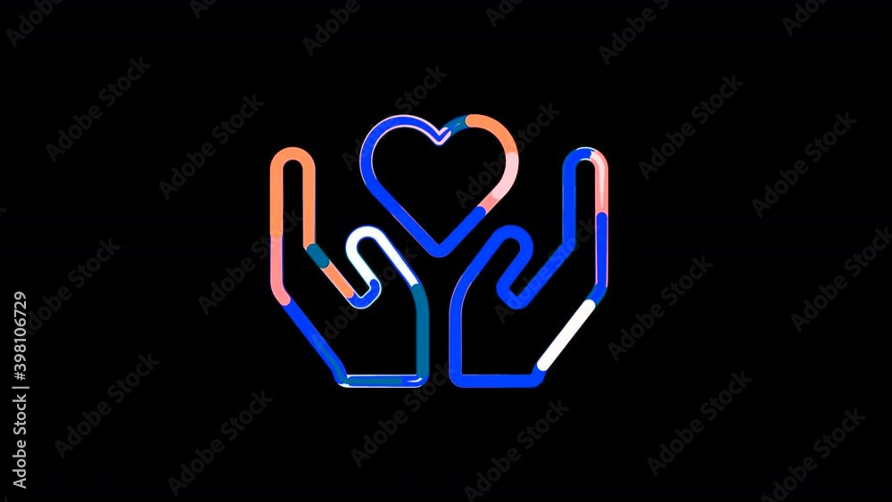 Circles gather in symbol hands heart. After it crumbles in a line and moves to the camera. Alpha channel black Circles gather in symbol hands heart. After it crumbles in a line and moves to the camera. Alpha channel black