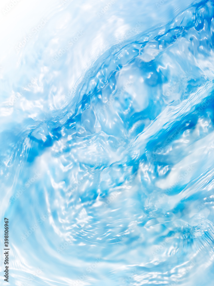 Painterly, tranquil, and meditative blue flowing water background fade to white