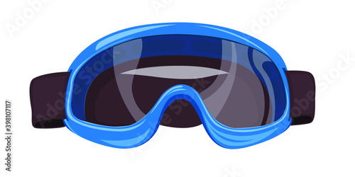 Realistic glasses for ski. Snowboard equipment icons. Extreme winter sports. A set of equipment for winter sports on white background. Vector illustration