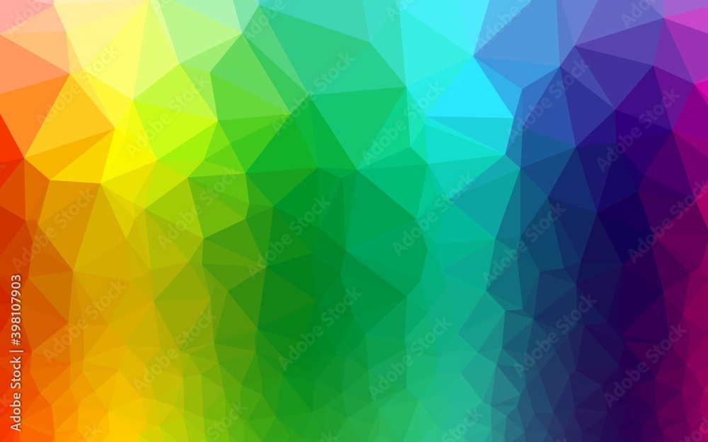 Light Multicolor, Rainbow vector abstract mosaic backdrop. A sample with polygonal shapes. Elegant pattern for a brand book.
