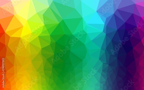 Light Multicolor, Rainbow vector abstract mosaic backdrop. A sample with polygonal shapes. Elegant pattern for a brand book.