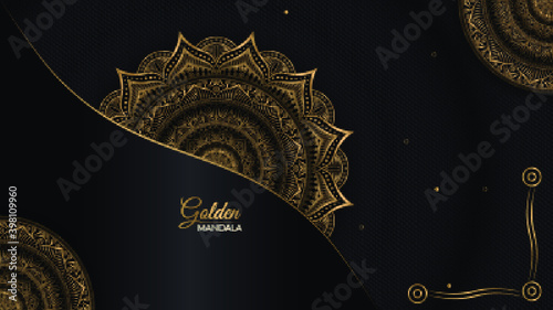Abstract beautiful  golden mandala design background for greeting card, invitation and background many template
