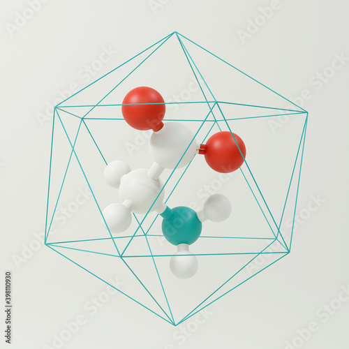 Glycine (Gly, G) amino acid molecule. photo