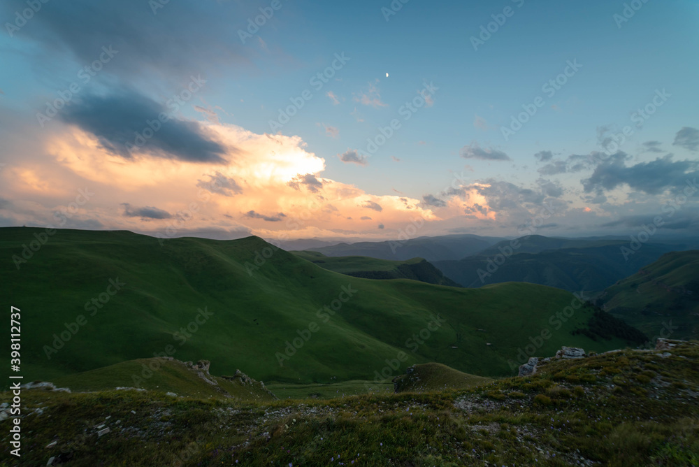 Fototapeta premium Mountain sunrise sea of ​​clouds