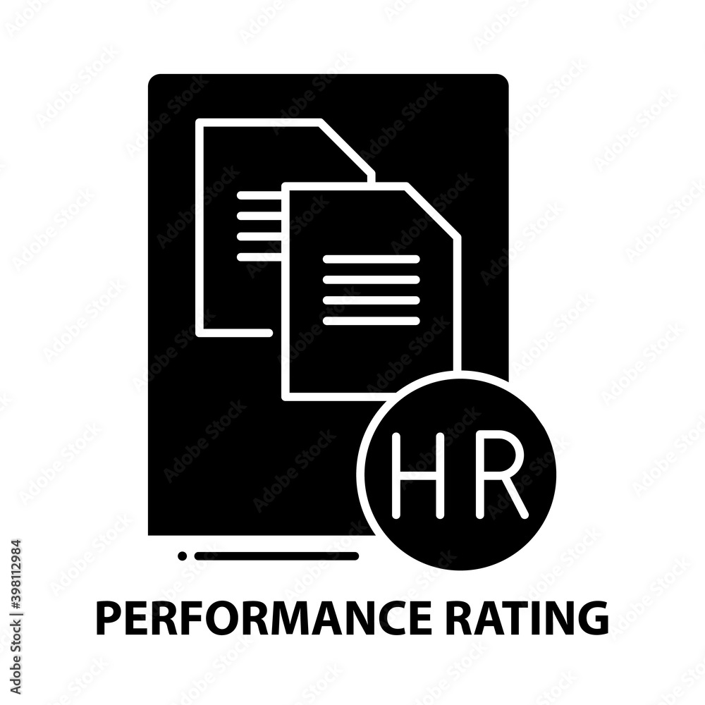 performance rating icon, black vector sign with editable strokes, concept illustration performance rating icon, black vector sign with editable strokes, concept illustration