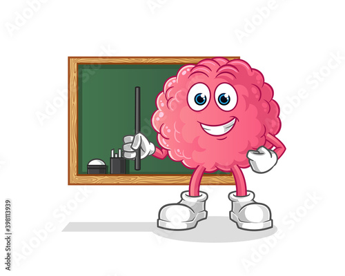 brain teacher vector. cartoon character