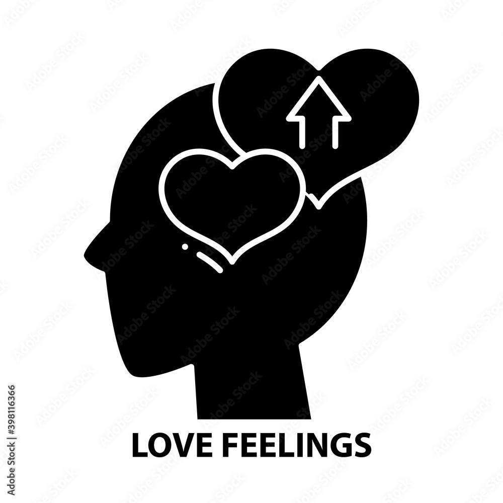 love feelings icon, black vector sign with editable strokes, concept illustration love feelings icon, black vector sign with editable strokes, concept illustration