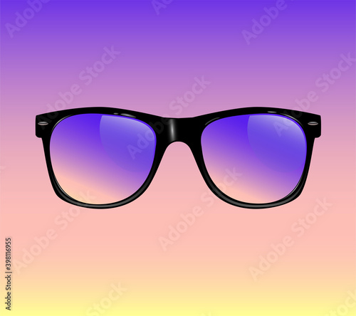 Realistic Vintage Sunglasses Isolated Vector Illustration