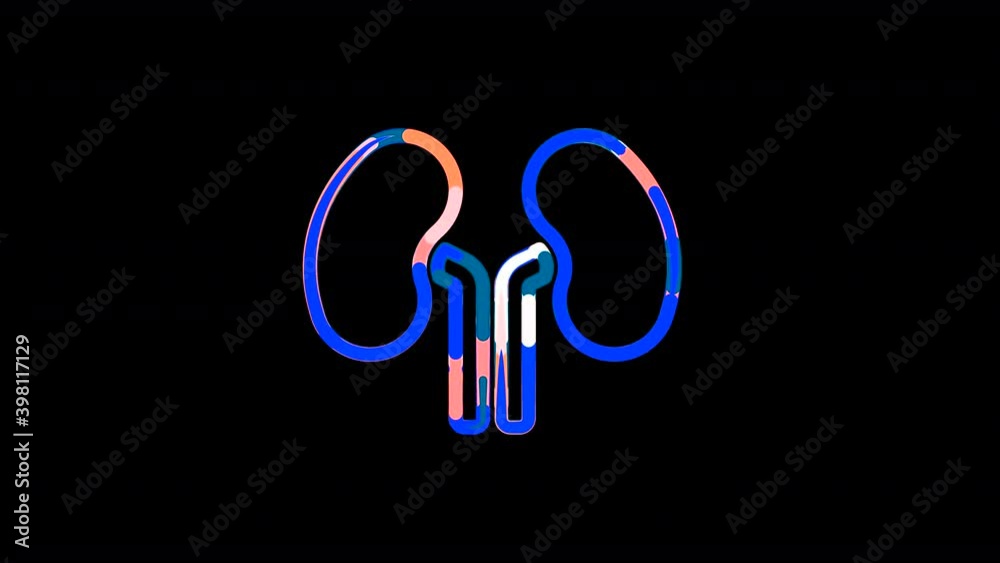 Circles gather in symbol kidneys. After it crumbles in a line and moves to the camera. Alpha channel black Circles gather in symbol kidneys. After it crumbles in a line and moves to the camera. Alpha channel black