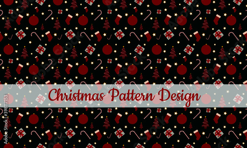 Christmas seamless pattern design for greeting card, background vector file