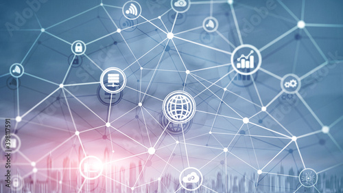 Abstract background image of lines and dots on provider center background.