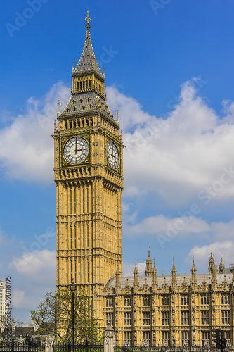 Clock tower "Big Ben" near House of Parliament. London, UK.
