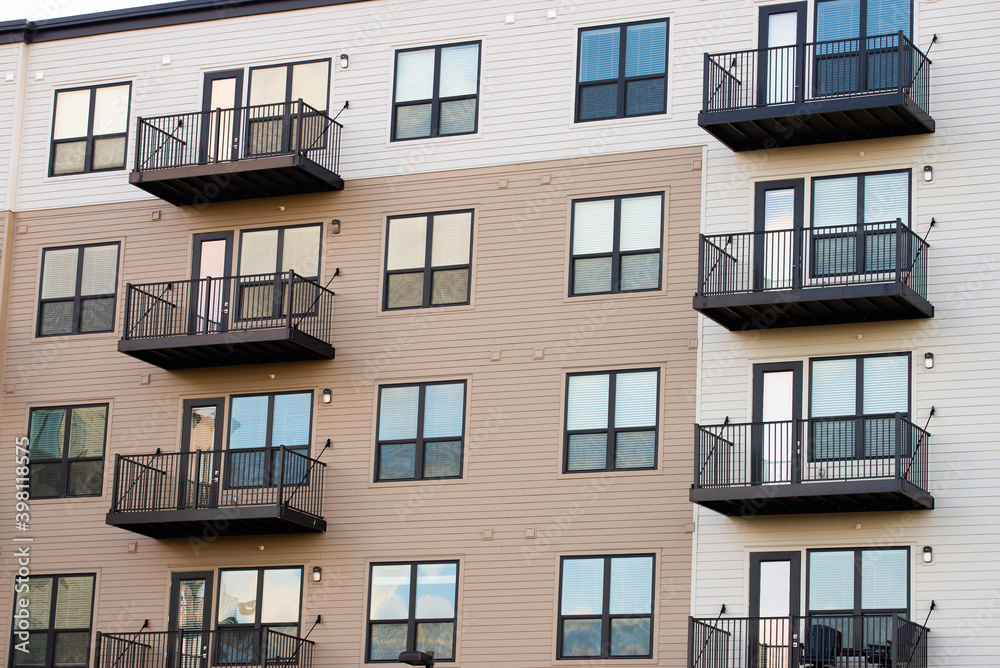 Obraz premium Modern apartment complex exterior