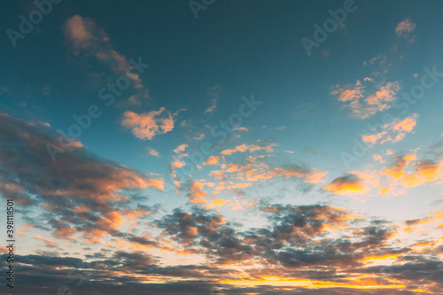 Natural Dramatic Sky In Different Colours During Sunset Sunrise. Colorful Sky Background. Beauty In Nature © Grigory Bruev
