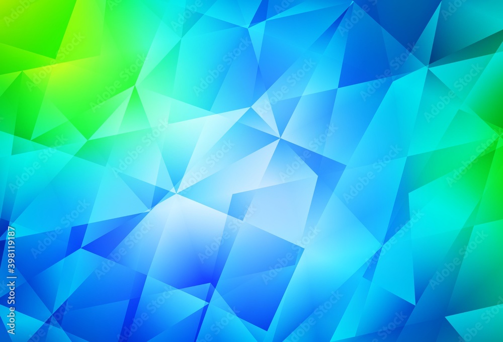 Light Blue, Green vector triangle mosaic template. Light Blue, Green vector triangle mosaic template.
