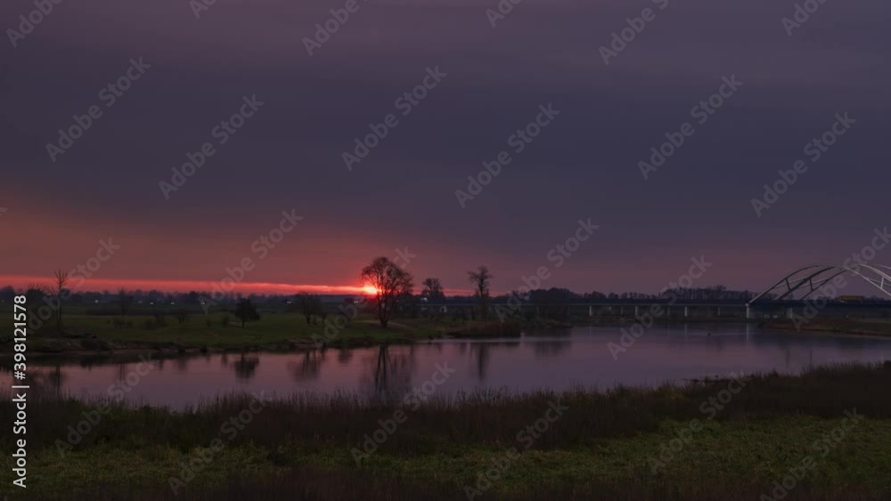 sunset over the river