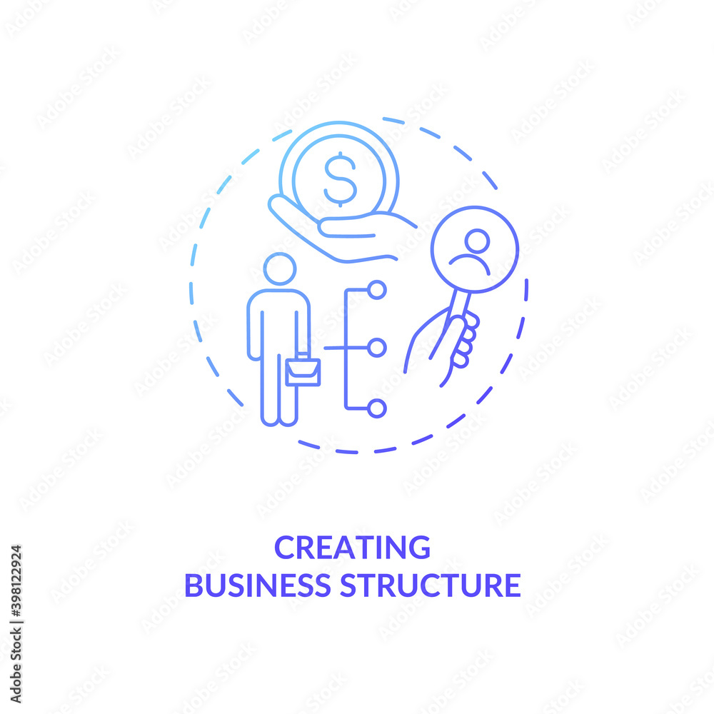Creating business structure blue gradient concept icon. Corporate