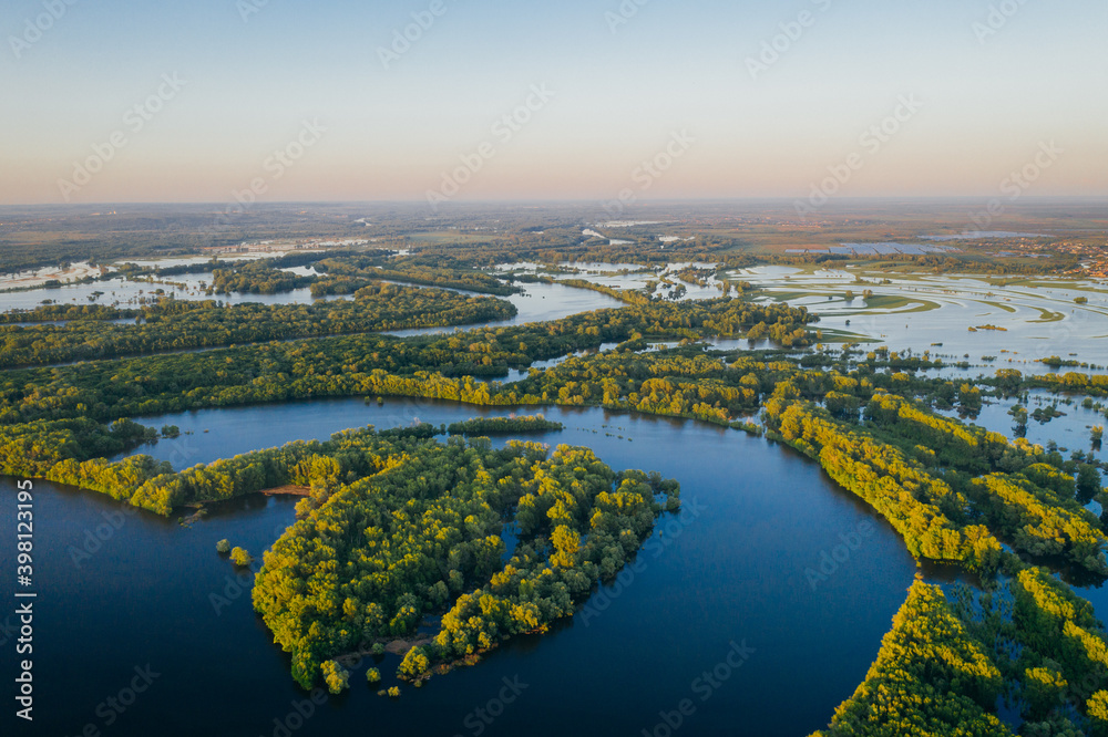 Fototapeta premium River land aerial