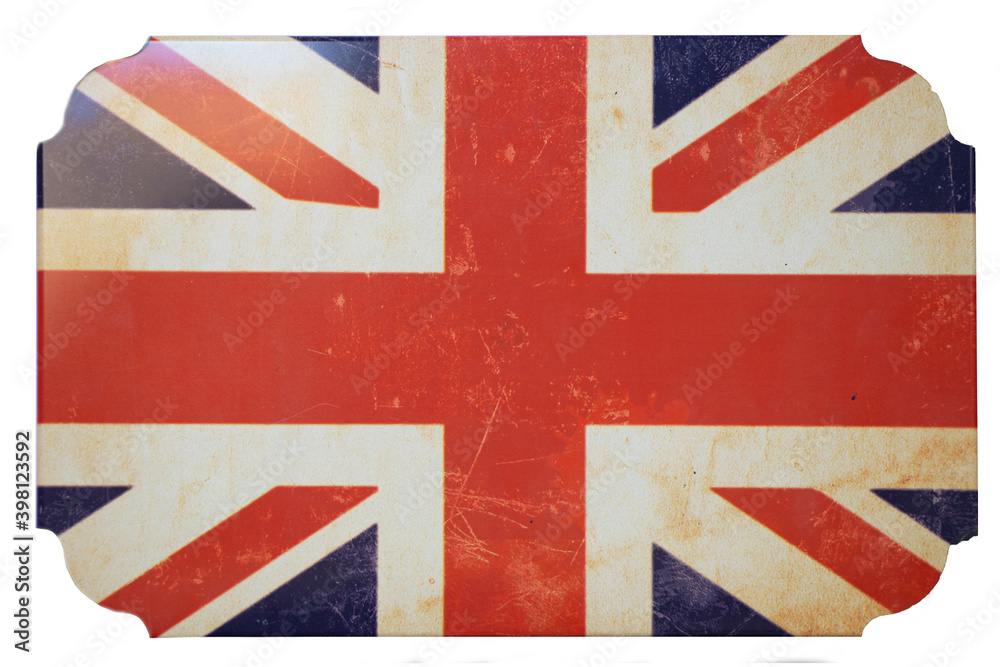 Fototapeta premium old english flag isolated on white background 