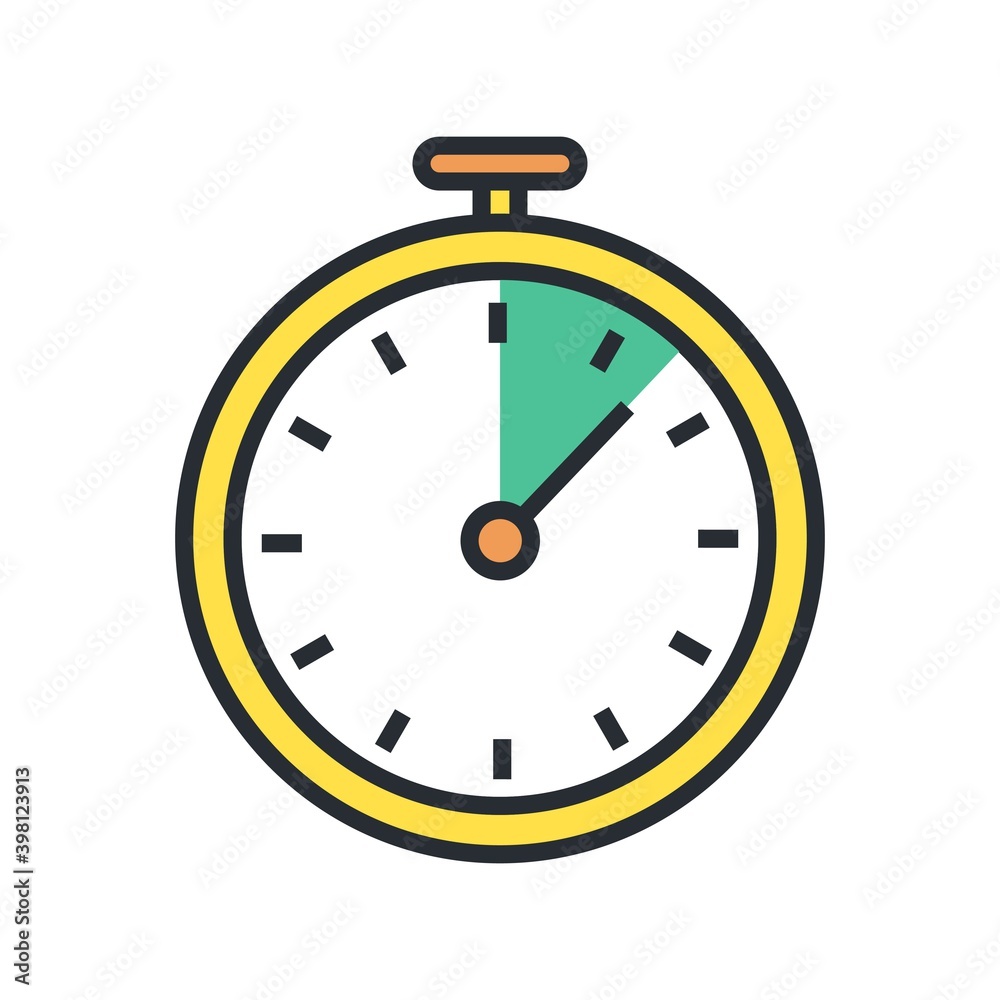 Stopwatch icon in flat style. Timer, business deadline concept. Stopwatch icon in flat style. Timer, business deadline concept.
