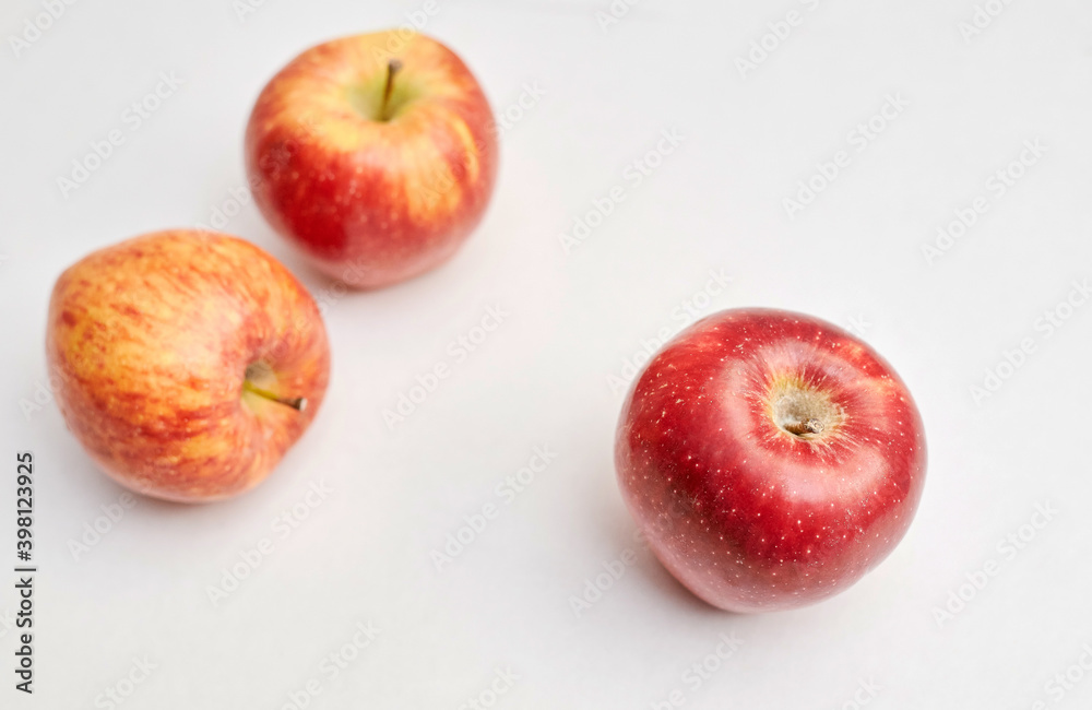 sweet fresh ripe apples on gray background sweet fresh ripe apples on gray background