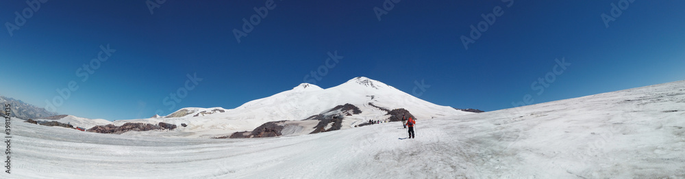 High snowy peaks panoramic photography