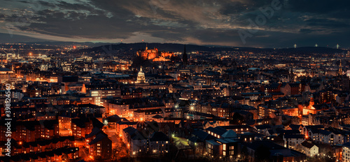 Panoramic View Over Edinburgh City, Scotland, at Night © Walkerlee