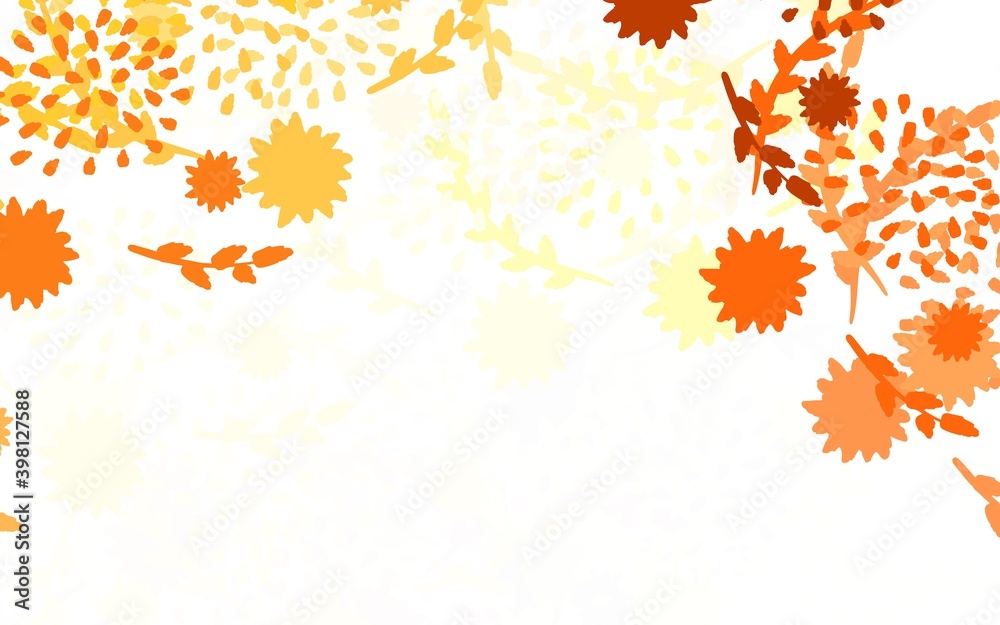 Light Orange vector natural background with flowers, roses.