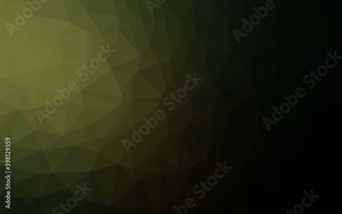 Dark Green vector blurry triangle template. Creative illustration in halftone style with gradient. Brand new style for your business design.